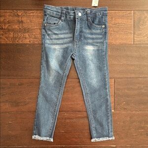NWT Toddler Girls Jessica Simpson Classic Blue Denim Jeans with fringe bottom!